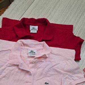 Lacoste Women's Polo Shirts - Red and Pink Size 36